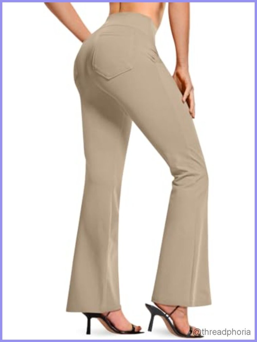 High Waist Bootcut Yoga Pants with Pockets 4-Way Stretch